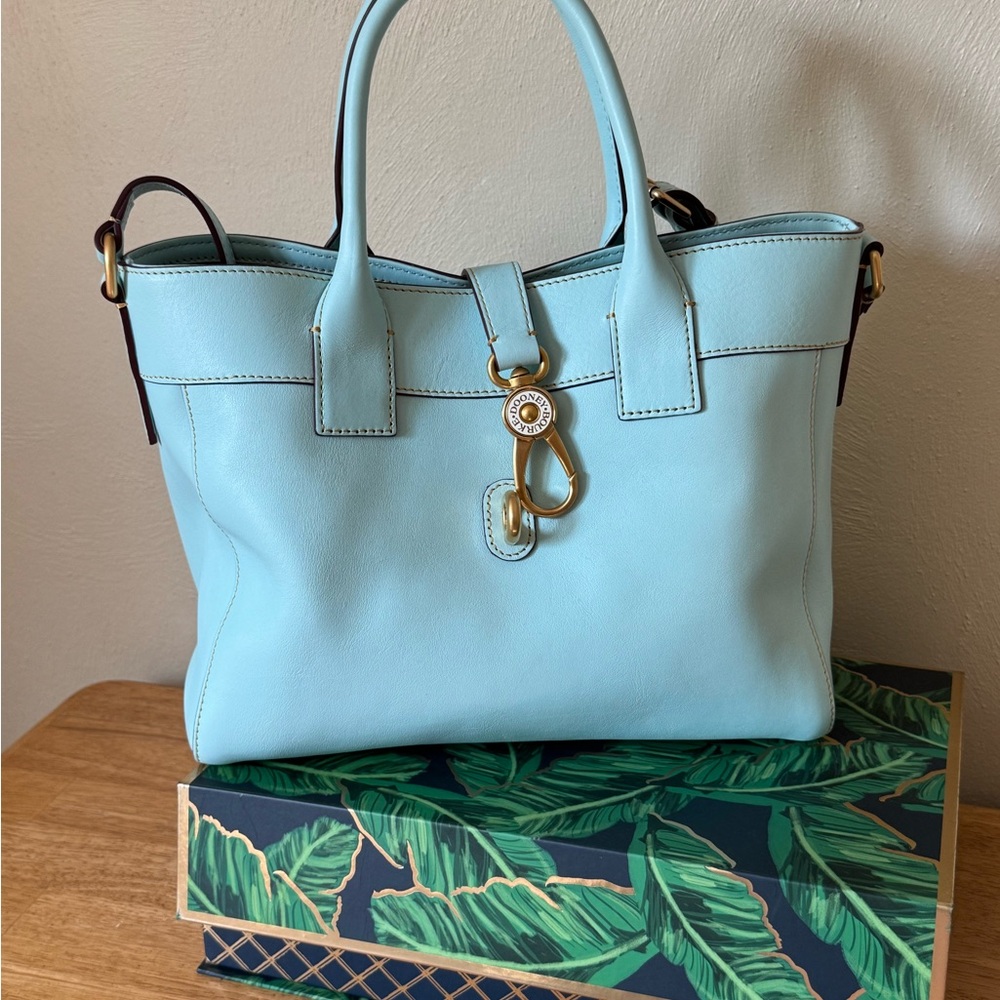 Dooney & Bourke Pale Blue Tote with Gold Hardware